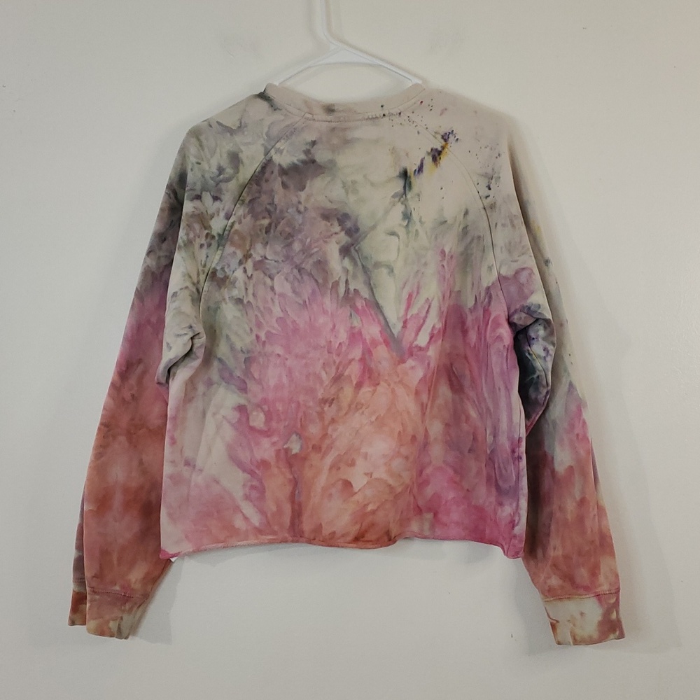 Vintage Nike Y2K Crop Sweatshirt Size Med Womens Homeade Tie Dye One Of A Kind - Picture 8 of 12